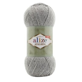 Пряжа Alize "Alpaca Royal" NEW  21 Серый 15% альпака, 30% шерсть, 55% акрил 100 гр 250 м